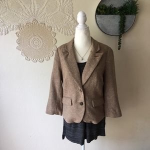 Ett Twa Professora brown tweed two button blazer